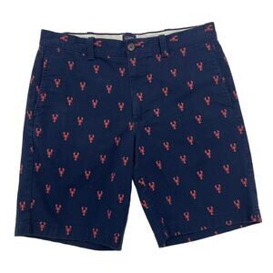 J. Crew Lobster Print Navy Red Cotton Chino Short Mens 31